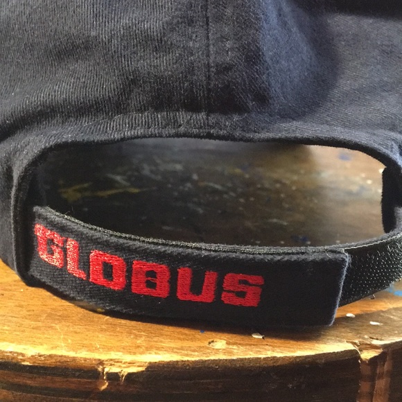 Dark blue Pilatus Globus full 6 panel hat adjustable back strap cap w stitching - Picture 9 of 13